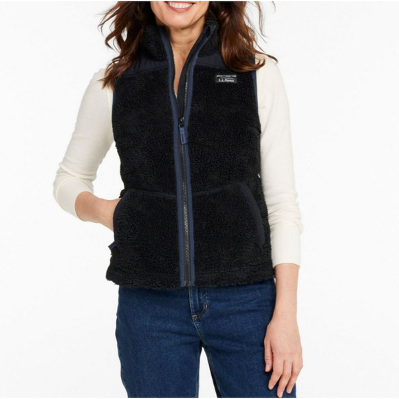 Women's Bean's Sherpa Fleece Vest black size Large - Picture 4 of 9